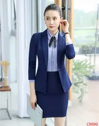 Формальные женские деловые костюмы женские юбочные костюмы синий Блейзер и пиджак Наборы рабочая одежда офисная одежда стили