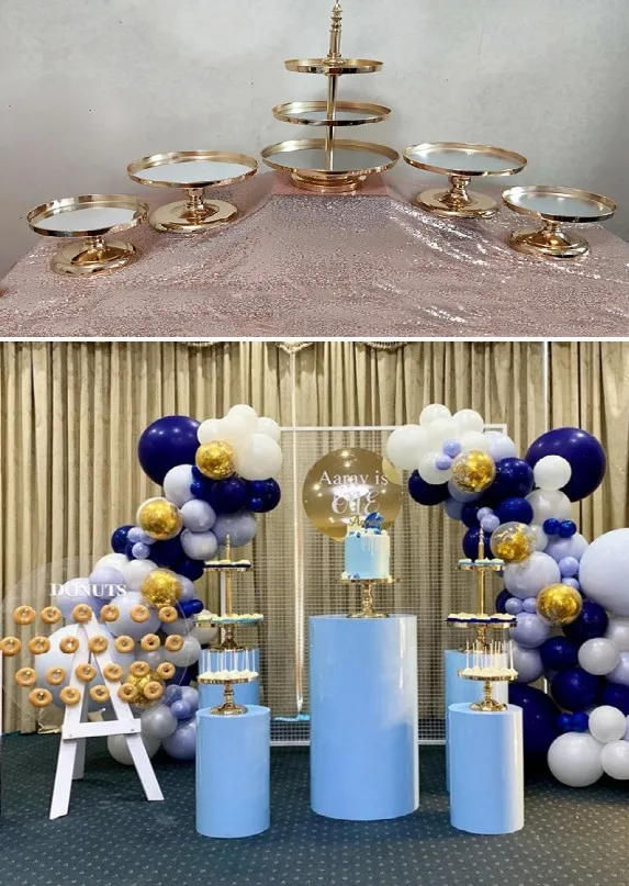 10pcs Grand Birthday Backdrops Metal Rack Stand Cake Pillar Cylinder
