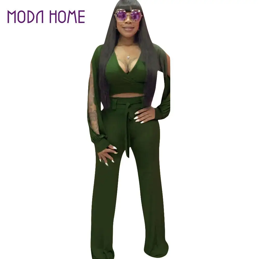 Buy Sexy Women Bodycon Jumpsuit Long Flare Pants Cut