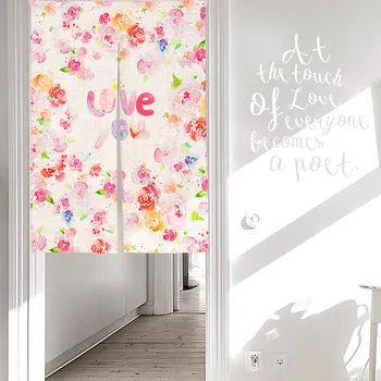 

Lovely colorful pastoral flower cloth shade door window curtain Japanese home decoration bedroom living study room kitchen cafe