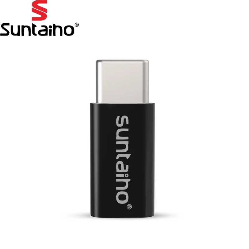 Адаптер Suntaiho Micro USB для USB 3,1 type-C для Xiaomi Lg G5 Nexus 5x6 p Oneplus 2 Macbook type C адаптер для мобильных телефонов - Цвет: Черный