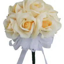 12 фиолетовых роз-Шелковый цветок Свадебный букет невесты букет свадебный цветок De Mariage Роза