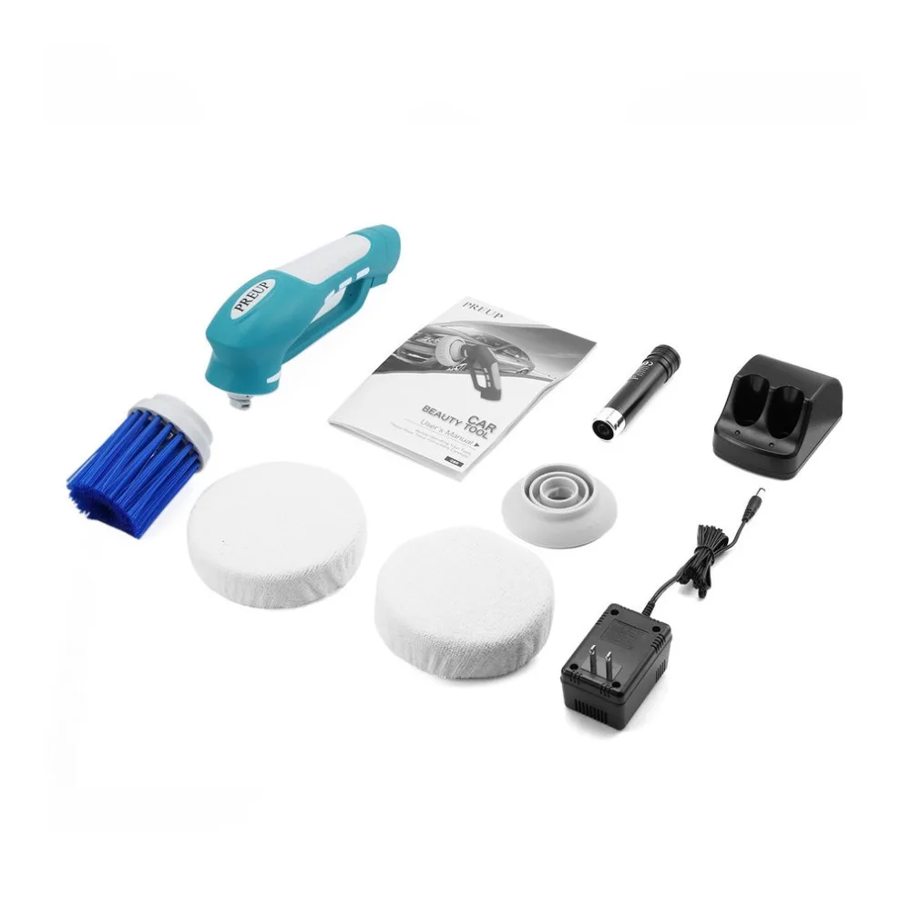 

Multi-function Handheld Ergonomic Soft Rubber Handle 3 Brush Powerful Rechargeable Battery Electric Cordless Car Polisher