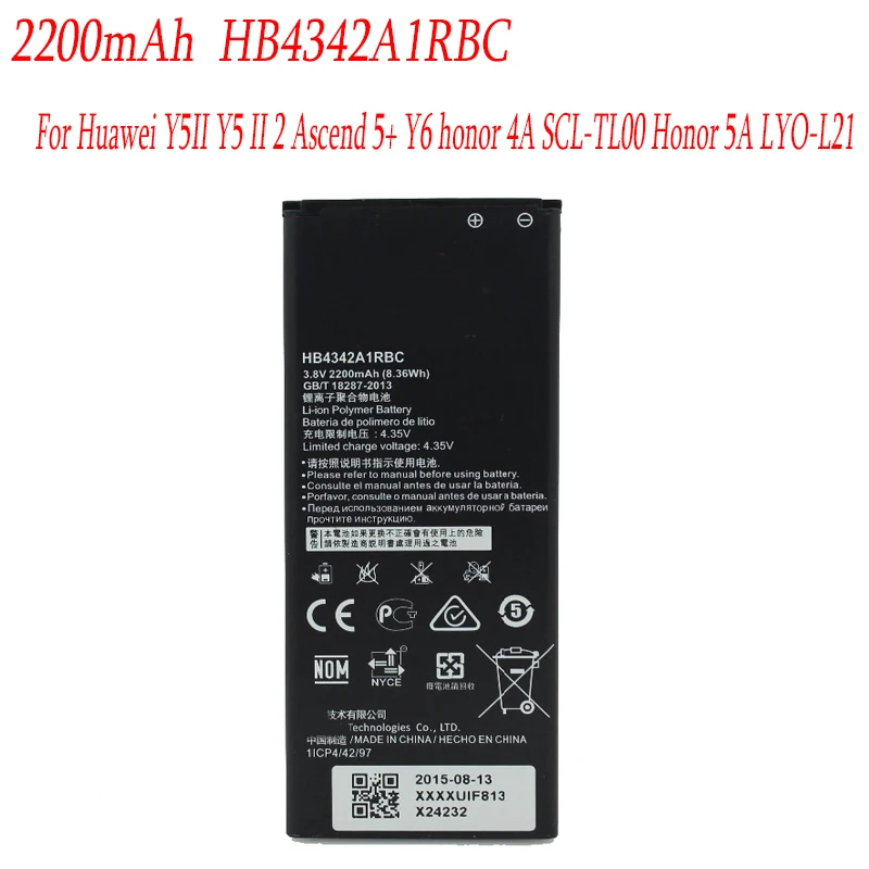 Аккумулятор HB4342A1RBC для Huawei y5II Y5 II 2 Ascend 5 + Y6 honor 4A 5A аккумулятор аккумулятора с