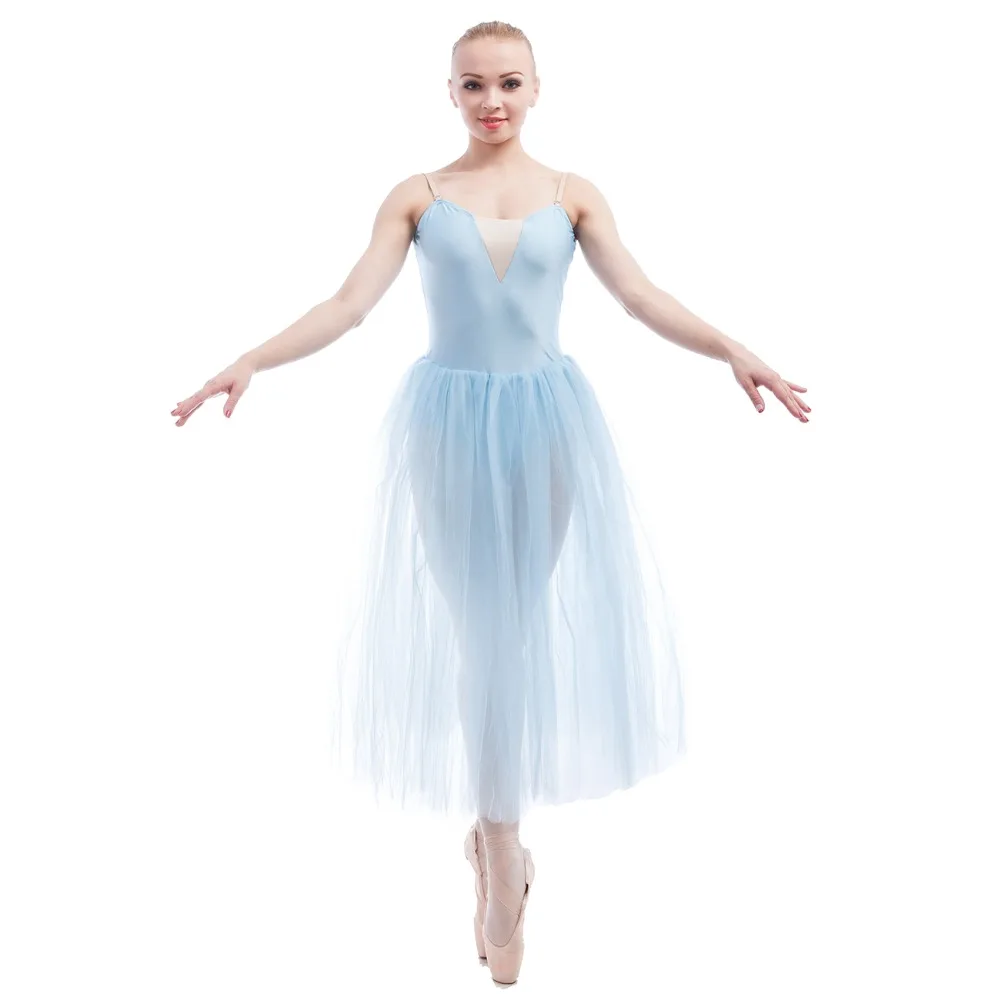Hot Sale Elegant Blue Romantic Ballet Tutu w/Tull Long Skirt for Women