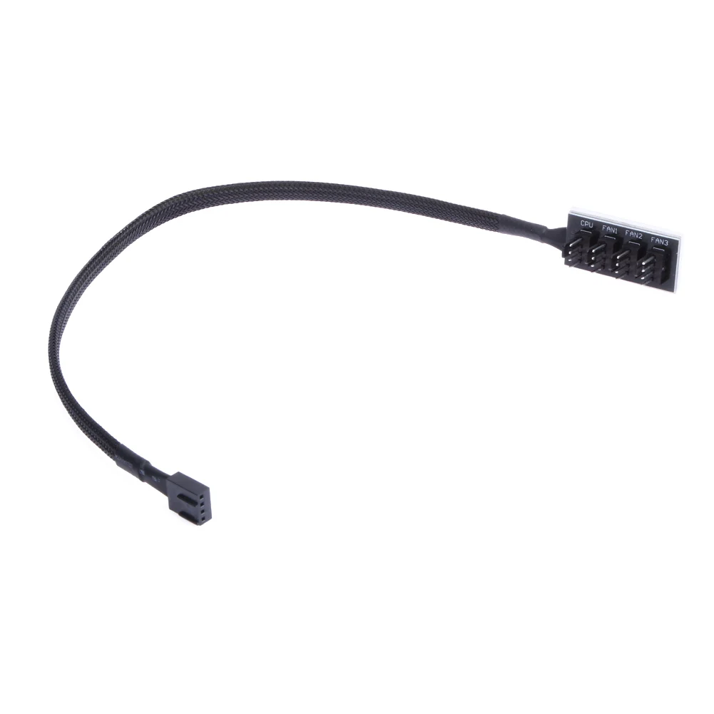Power Cable Fan Hub Adapter PWM Fan Expansion Cable PWM Fan Cable Power Cable Extension 1pcs Host Case PC Cooler Fan Power Cable 1 Female to 4 Male 4Pin Socket Fan Hub Splitter Cable for 3Pin&4Pin PWM Cooling