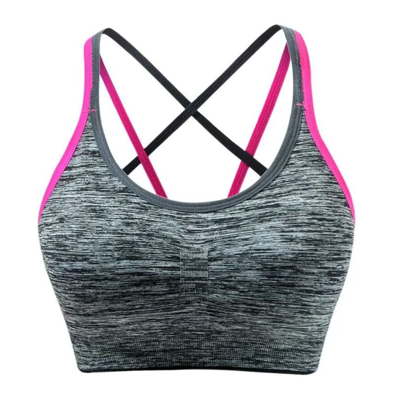 LQ1222H Women's Removable Padded Sports Bras Support Workout Yoga Bra Cross Back Without Rims Bra - Цвет: LQ1222H