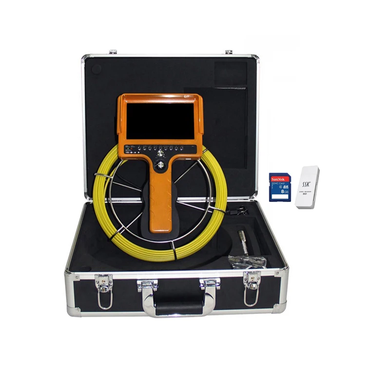 

20M Cable Pipe Drain Sewer Inspection System With 7 inches LCD 8GB SD Card DVR Keyboard Recording Text Writer Snake Camera