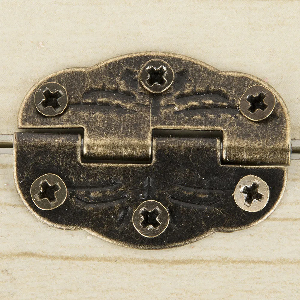 15pcs/set Antique Drawer Wood Box Cabinet Door Hasp Lock Hook Latch Butterfly Hinges For Jewellery Fittings Furniture Decorative