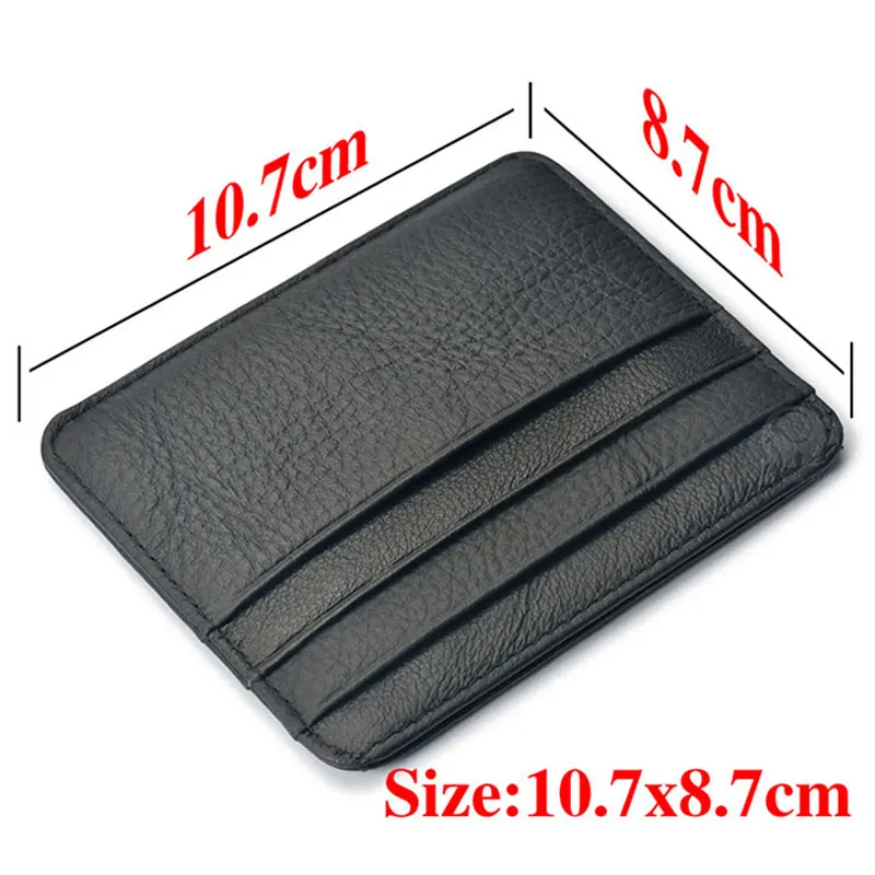 New Arrival Mini Wallets 12 Colours Ultra-thin Card Holder Mens Business Small Genuine Leather Purse Leather Card Case 6 Slots