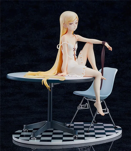 Аниме Monogatari Bakemonogatari Oshino Shinobu окрашенное белое платье сидячий стол Ver ПВХ экшн