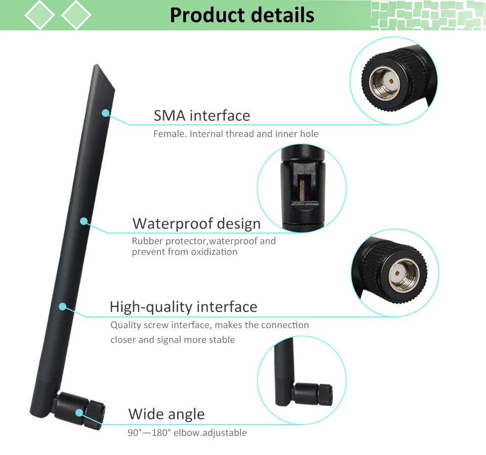 2 шт 2,4 ГГц 5dBi антенна WiFi RP-SMA штекер 2,4 г Антенна белая антенна антена маршрутизатор+ 21 см PCI U. FL IPX к SMA мужской косички кабель