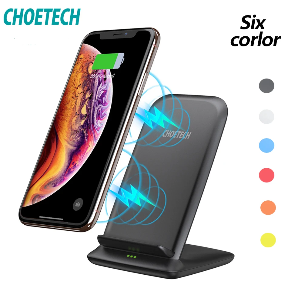 

CHOETECH 10W Wireless Charger Stand For iPhone Xs Max Xr X Fast Qi Wireless Charging Charger Dock For Samsung S9 Xiaomi Mi Mix 3