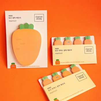 

1 Pcs Kawaii Carrot Vegetables Style Paper Memo Pads N Times Sticky Notes Escolar Papelaria School Bookmark Label Stationery
