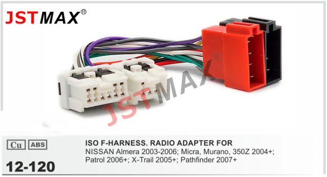 JSTMAX ISO cable car Radio stereo Adapter for NISSAN Almera;Micra