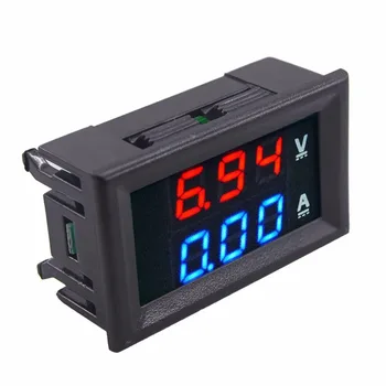 

Hoopet DC 100V 10A Voltmeter Ammeter Blue + Red LED Amp Dual Digital Volt Meter Gauge Voltage Current Aquarium Accessory Tool