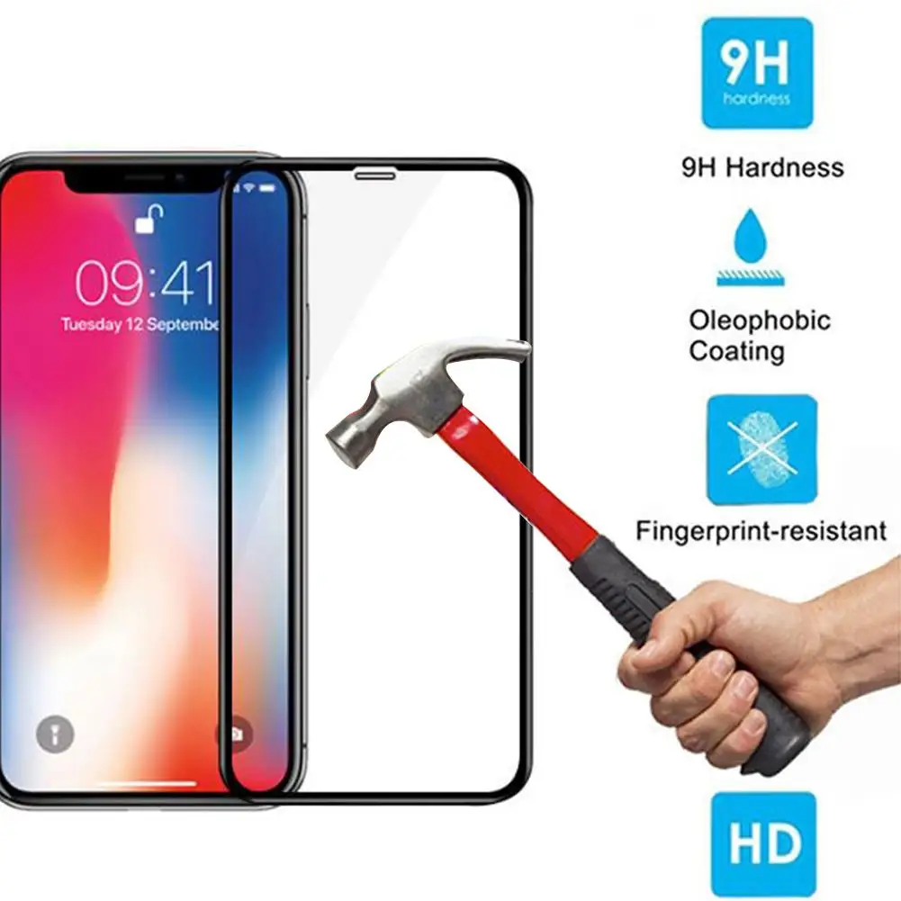 5D изогнутая полноэкранная защитная пленка из закаленного стекла для iPhone XS Max