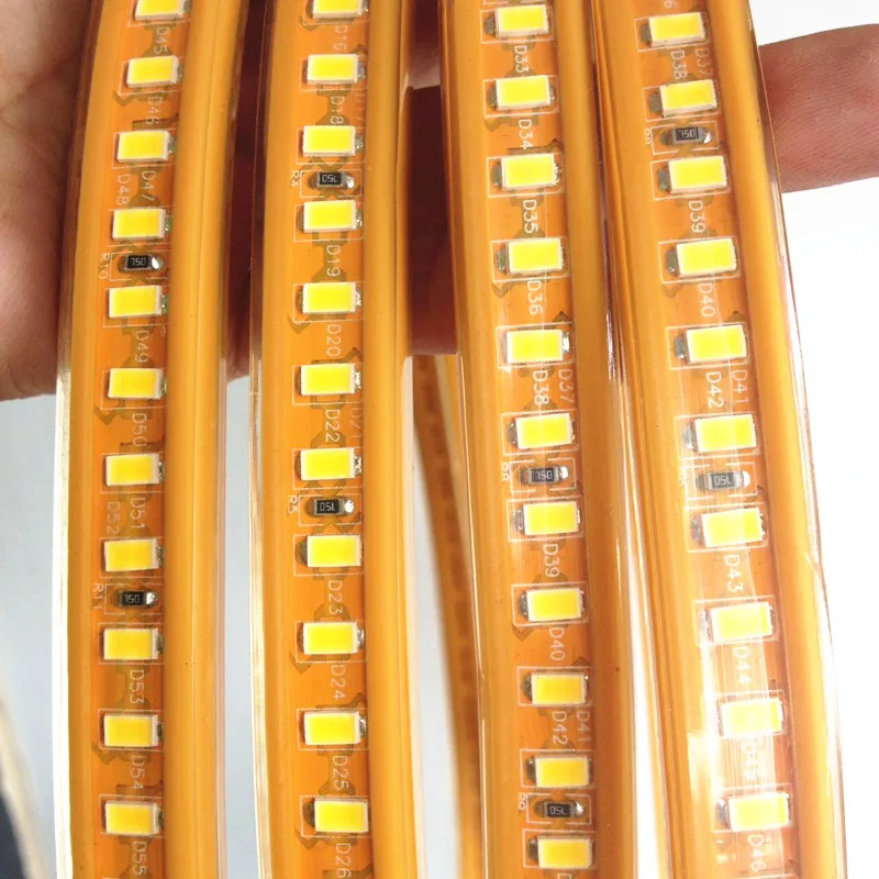 Светодиодная лента 120led s/m 220V 5630 SMD водонепроницаемая гибкая светодиодная 1m 5m 10m 5730