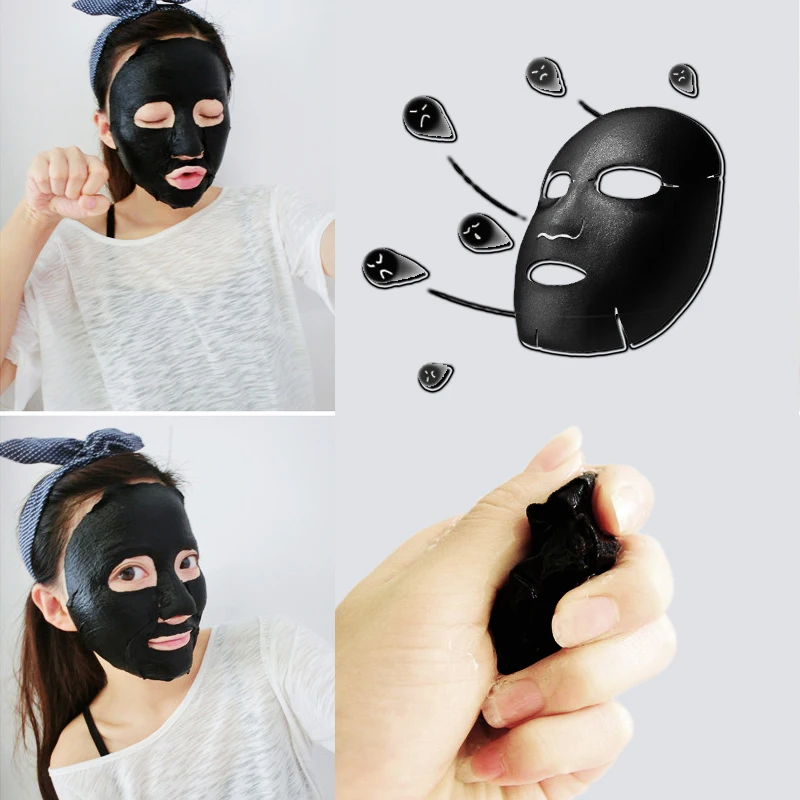 

3pcs LAMILEE Water embellish tender Black mask Bamboo charcoal clean It moisturizing Moisturizing facial mask face massage