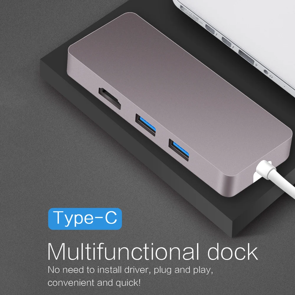5 в 1 Многофункциональный Тип usb C концентратор USB 2,0/3,0 4 K* 2 K Высокое разрешение Выход и VGA Порты и разъёмы для всех компьютер с Тип-C Интерфейс