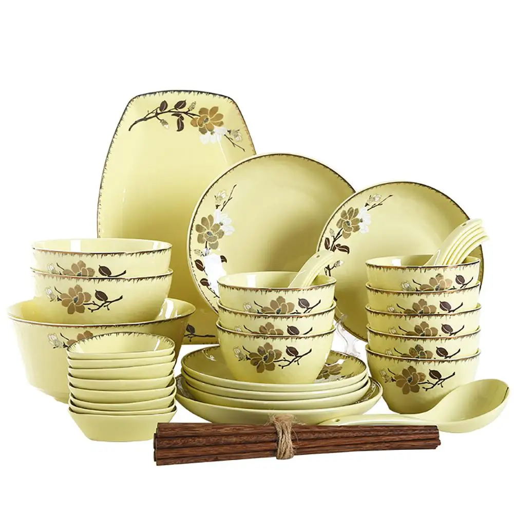 

Adeeing 43Pcs/Set Modern Style Stacked Ceramic Tableware Set(Kapok City)