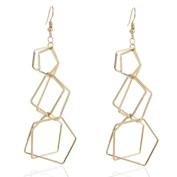 

Fashion Irregular Drop Earrings Retro Silver/Gold Color Oorbellen For Women Gift Long Earrings Rhinestone Vintage Pendientes