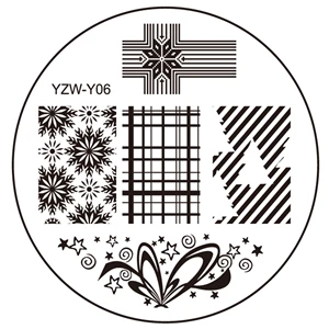Новогодняя тема ногтей штамповка пластины YZWLE шаблон DIY печать ногтей изображения пластины набор - Цвет: Y06
