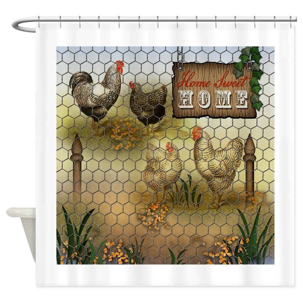 Home sweet home кур и rooste декоративные Ткань душ Шторы нескользящей Ванная комната коврики дома номер коврик