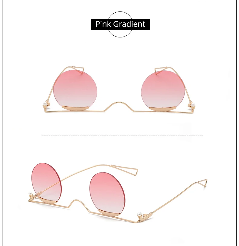 Ralferty Круглые Солнцезащитные очки женские брендовые дизайнерские новые маленькие солнцезащитные очки без оправы винтажные очки, Ретро Стильные Солнцезащитные очки украшают Oculo J603