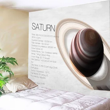 

Galaxy Saturn Printing Science Wall Tapestry Canvas Fabric Hippie Boho Wall Hanging Tapestry Mandala Decor House Decorative Rug