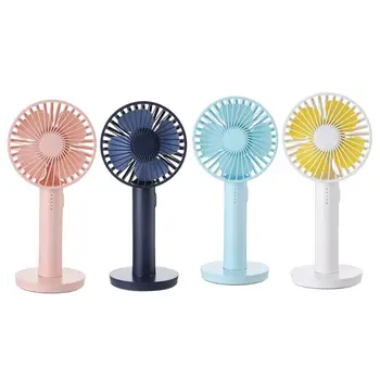 

USB Rechargeable Mini Handheld Fan 5 Gears Natural Wind Noiseless Portable Fan for Outdoor Office Air Cooling with Mirror Base