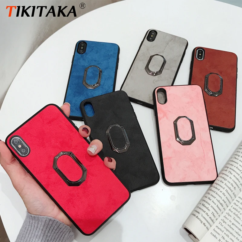 Canvas Phone Case For iPhone X XS Max XR 6 6S 7 8 Plus Soft TPU Case