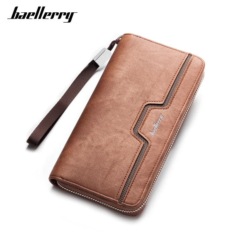 Длинный кошелек Baellerry для мужчин модный бумажник на молнии из искусственной кожи