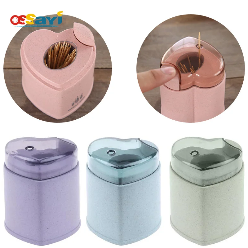 Automatic Toothpick Holder Container European Style Home Decor Heart