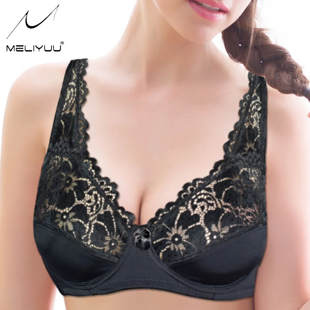 

Sexy Lace Bra Womens Large Cup Underwired Top Bralette Underwear Brassiere for Lingerie Bh Size 34-46 B C D DD E F Cup