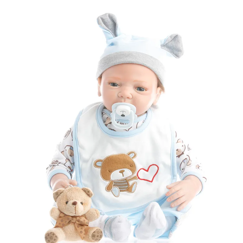 

SanyDoll Silicone baby reborn dolls, 22 inch 55 cm Fashion clothes, cute dolls, Christmas gifts