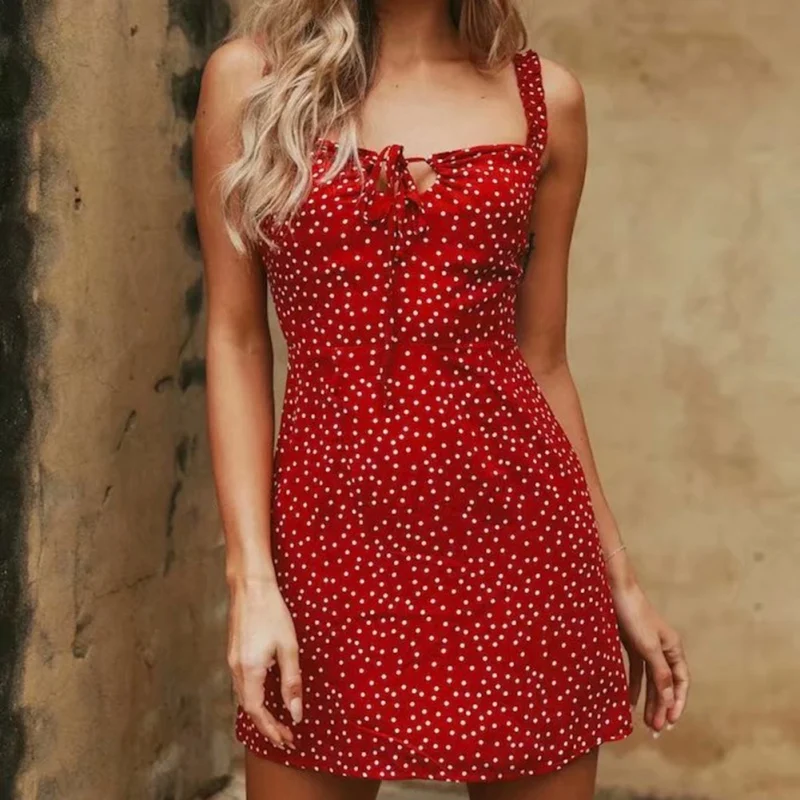 

Vestidos verano summer dress women sleeveless elastic red sexy mini dess korean fashion clothes high waist beach dresses