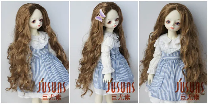 JD435 1/4 1/3 Pretty long BJD синтетический, мохеровый, для куклы парики в размере 7-8 дюймов 8-9 дюймов 9-10 дюймов и 11-12inh куклы аксессуары