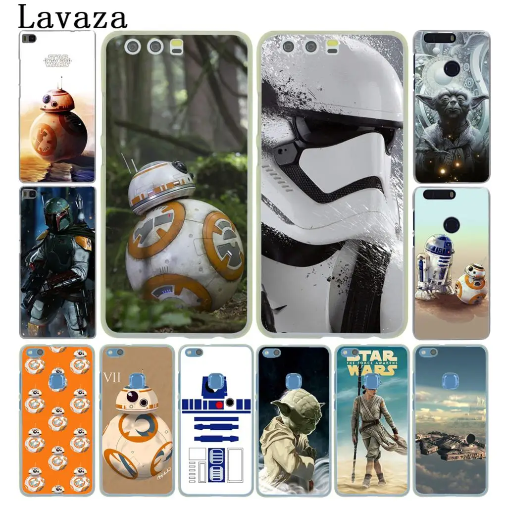 

Star Wars Yoda BB-8 Droid Robot Hard White Cover Case for Huawei P9 P8 Lite P7 P6 & Honor 6 7 4C 4X G7