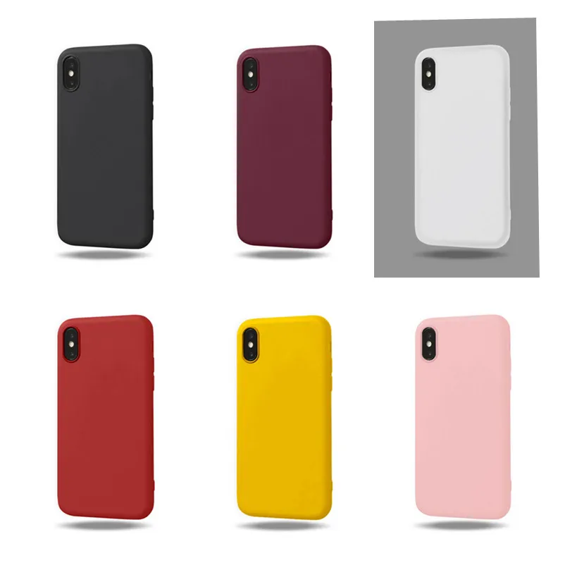 

Cute Candy Color Soft Case For Iphone 6 6 s Silicone Phone Case For iPhone X XS XR XS Max 8 7 6 6S 5 S SE protection Back Cover