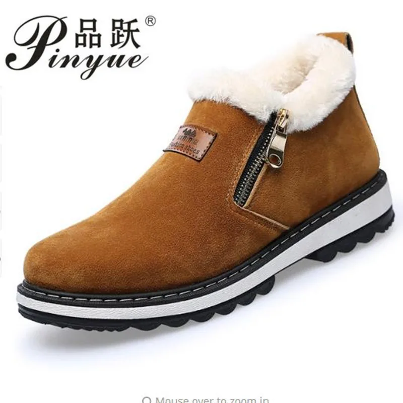 

2018 Black Men's Loafers Designer Winter Shoes Men Warm Short Plush Fashion Casual Shoes Men Zip Zapatillas boots