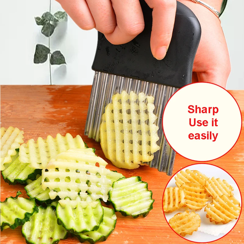 

Kitchen Tools Chef Gadgets Fruit Vegetable Cutter Wave Knife for Potato Stripe Decorating French Fry