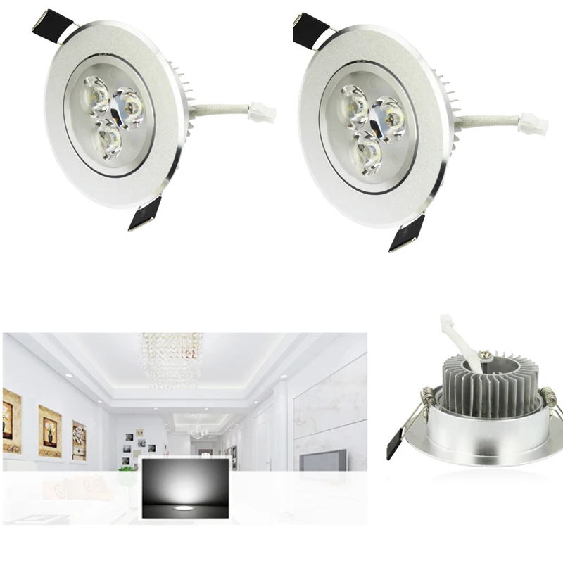 

3W Cold White LED Downlights Recessed Light Led Ceiling Spot Light 5800-6300K High brightness Indoor Home Light Foyer Bedroom