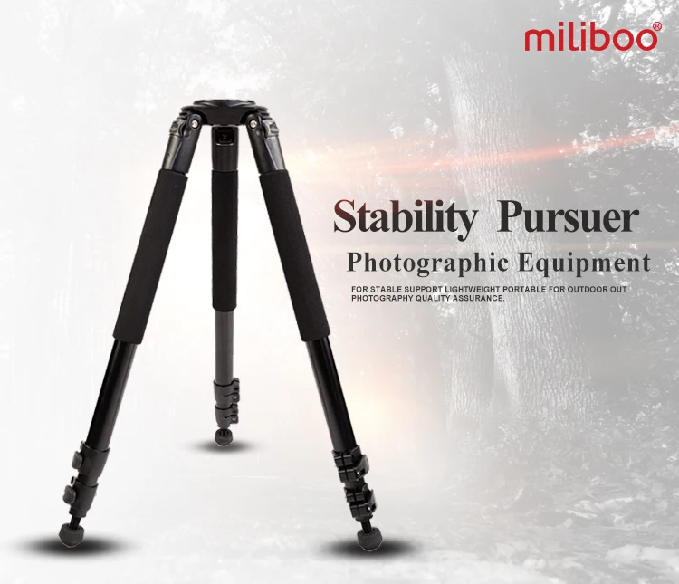 Miliboo MTT701A портативный алюминиевый штатив для профессиональной видеокамеры/DSLR штатив, с гидравлической шаровой головкой