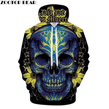 

3D Skull Hoodies Sweatshirts Men Hoodie 3D Tracksuits Fashion Pullover Brand Hoodie Male Coats Boy Streetwear Pocket Outwear New