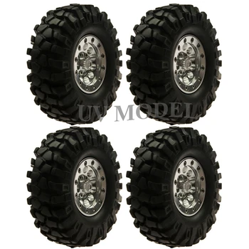 

4Pcs/lot 1.9inch 96mm Rubber Tires Aluminum Alloy Metal Bead Lock Wheel Rim for RC Rock Crawlers Climbing Cars #7
