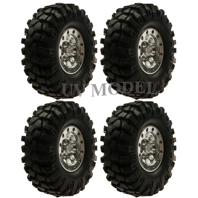 Special Offers 4Pcs/lot 1.9inch 96mm Rubber Tires Aluminum Alloy Metal Bead Lock Wheel Rim for RC Rock Crawlers Climbing Cars #7