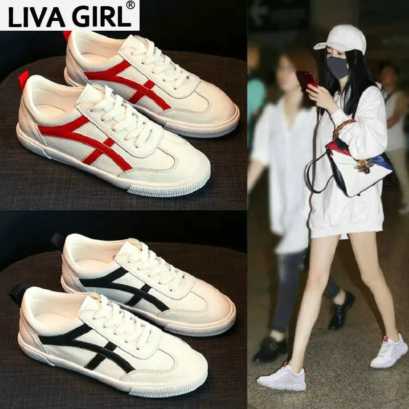 

Small white shoes female 2019 new spring and autumn models flat bottom wild casual net red vulcanized sports shoes
