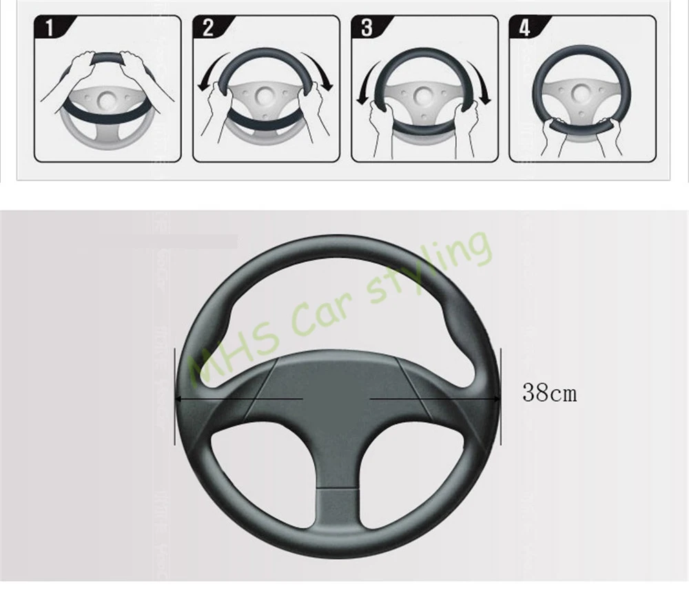 Новинка, высокое Микро волокно, кожа, автомобильные рулевые колеса, чехлы 38 см/15 дюймов, рулевые колеса, ступицы, автомобильный Стайлинг, рулевое колесо