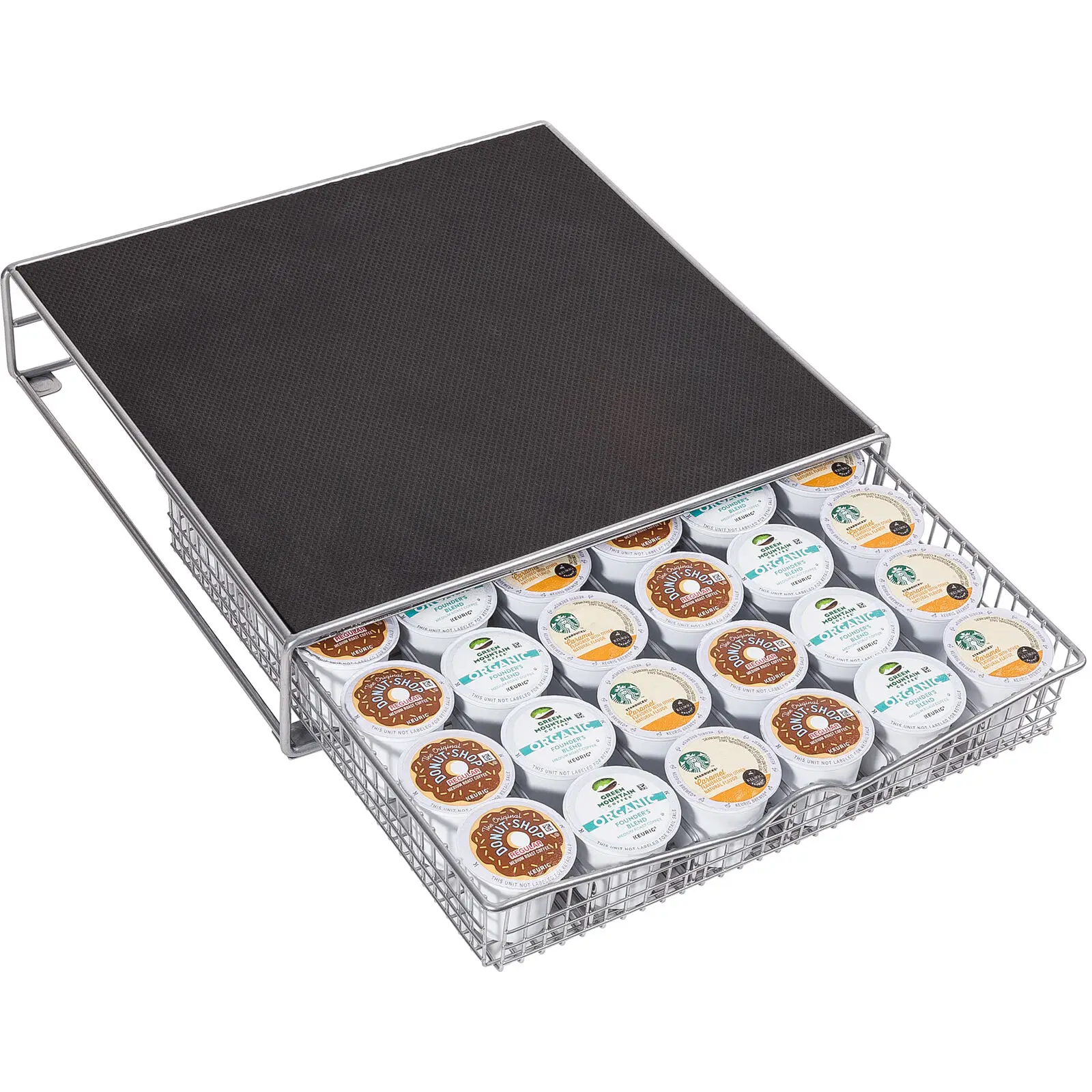 

36 K Cup Holder Rack Storage Coffee Machine Pod Drawer Tray Organizer Stainless Steel Stand US
